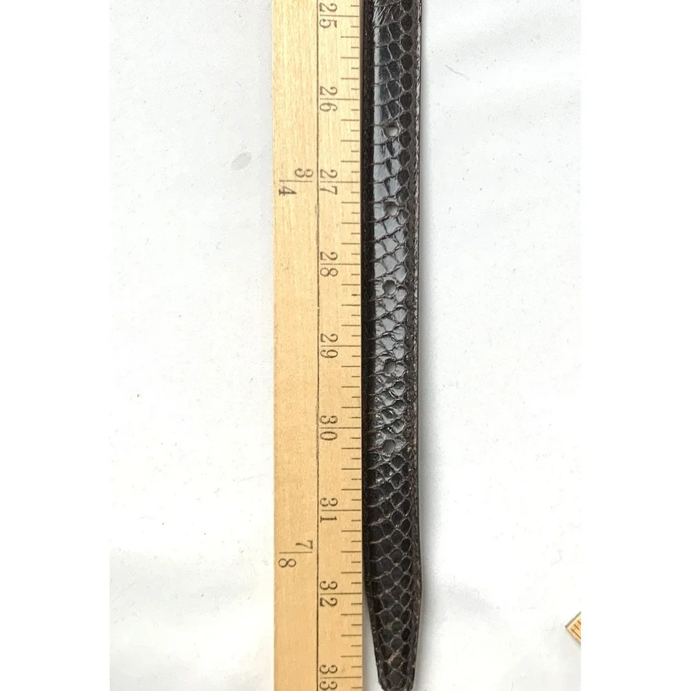 Skaffles‎ Genuine Snakeskin Belt Small Brown Skinny 3/4